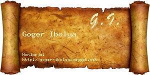 Goger Ibolya névjegykártya